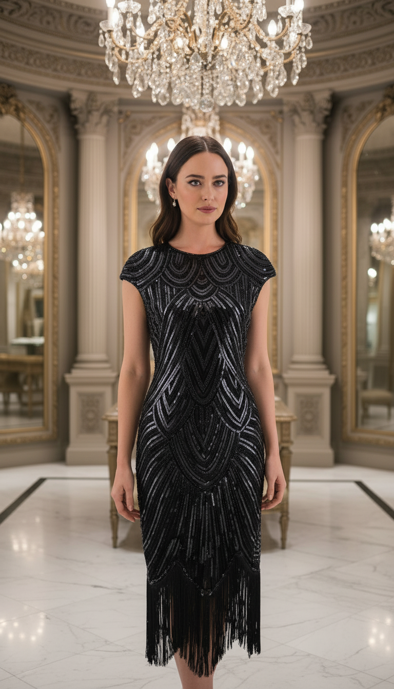 Fringed Braid Sequin Dress | Sparkly Cowgirl Party Dress | Western Glam Evening Gown | Canadian NYE & Wedding Guest Dress | Curve-Hugging Disco Cowgirl