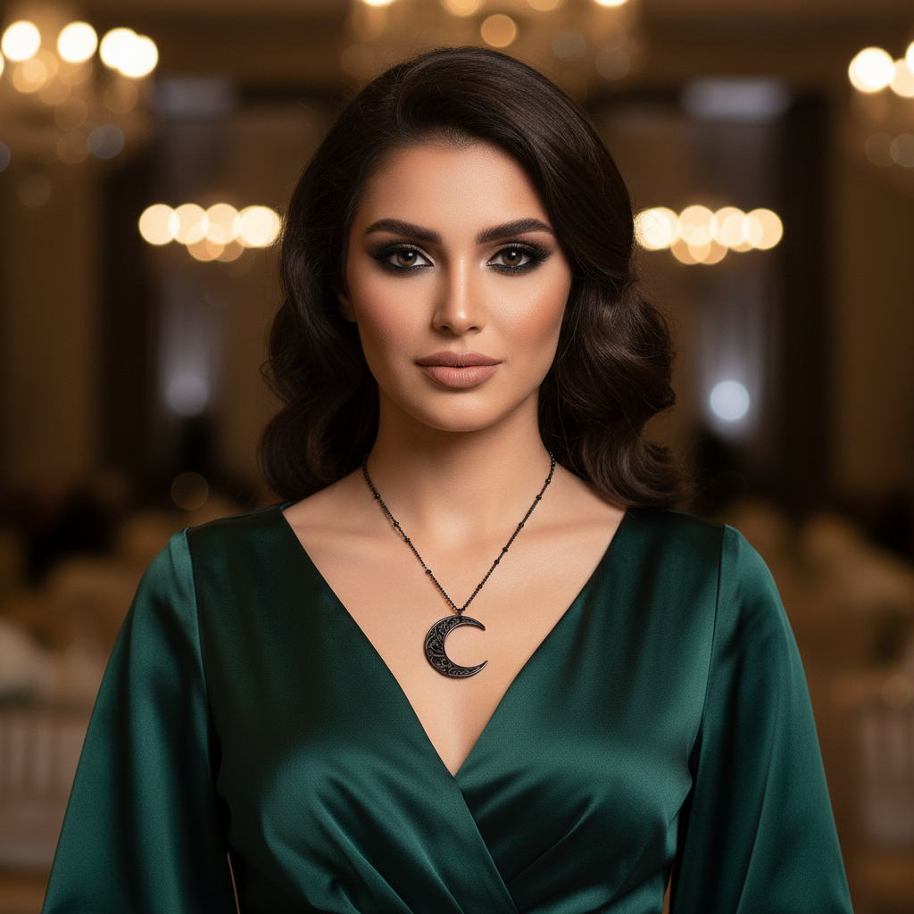 Exclusive Men And Women Simple Arabic Moon Necklace