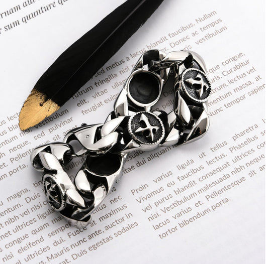 Retro Titanium Steel Cross Bracelet for Men β Durable Faith-Inspired Wristwear | Vintage Style USA/Canada - Free Shipping to USA AND CANADA