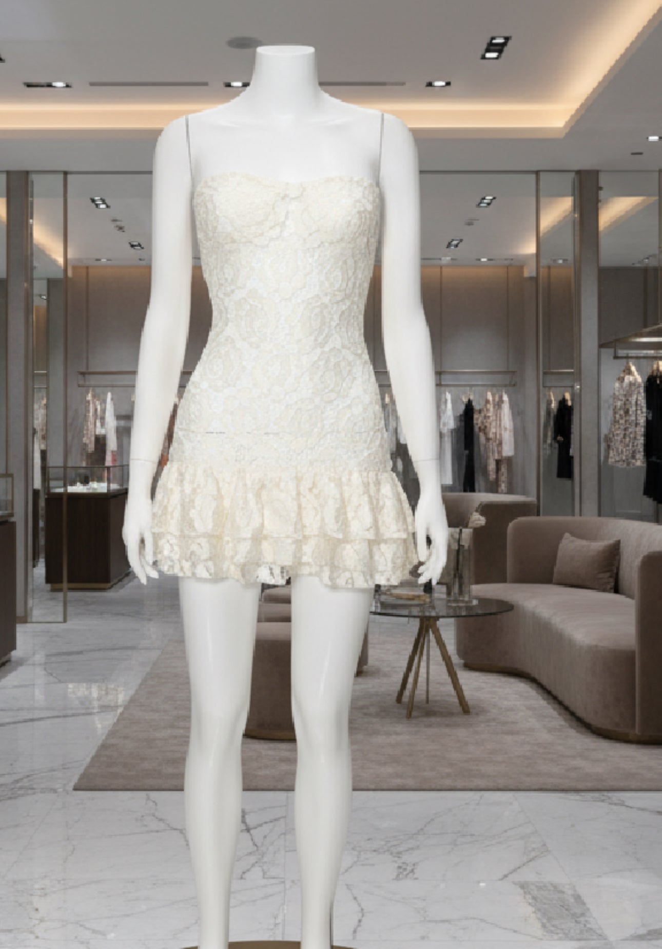 High quality Tube-top Lace High Waist Dress