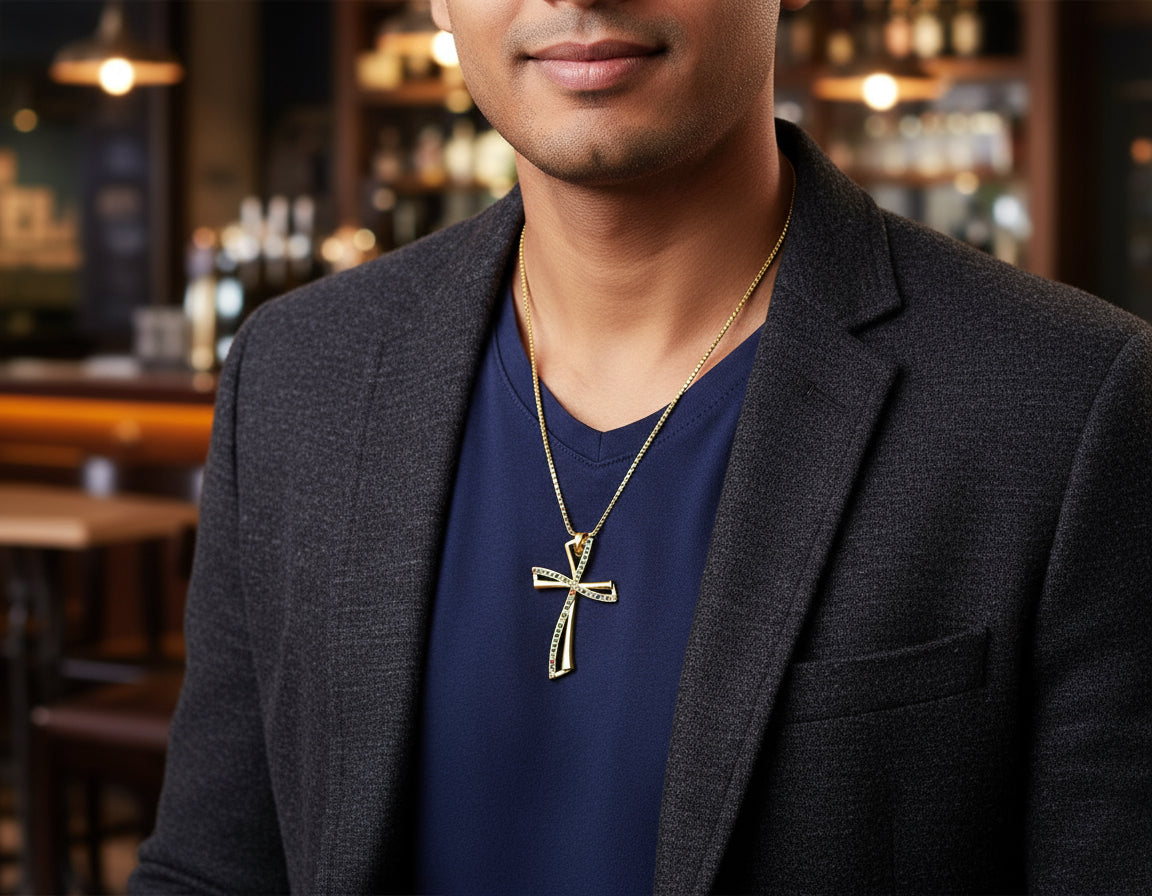 Simple Luxury Gold-Plated Cross Necklace for Men & Women – Minimalist Christian Fashion Jewelry USA Canada