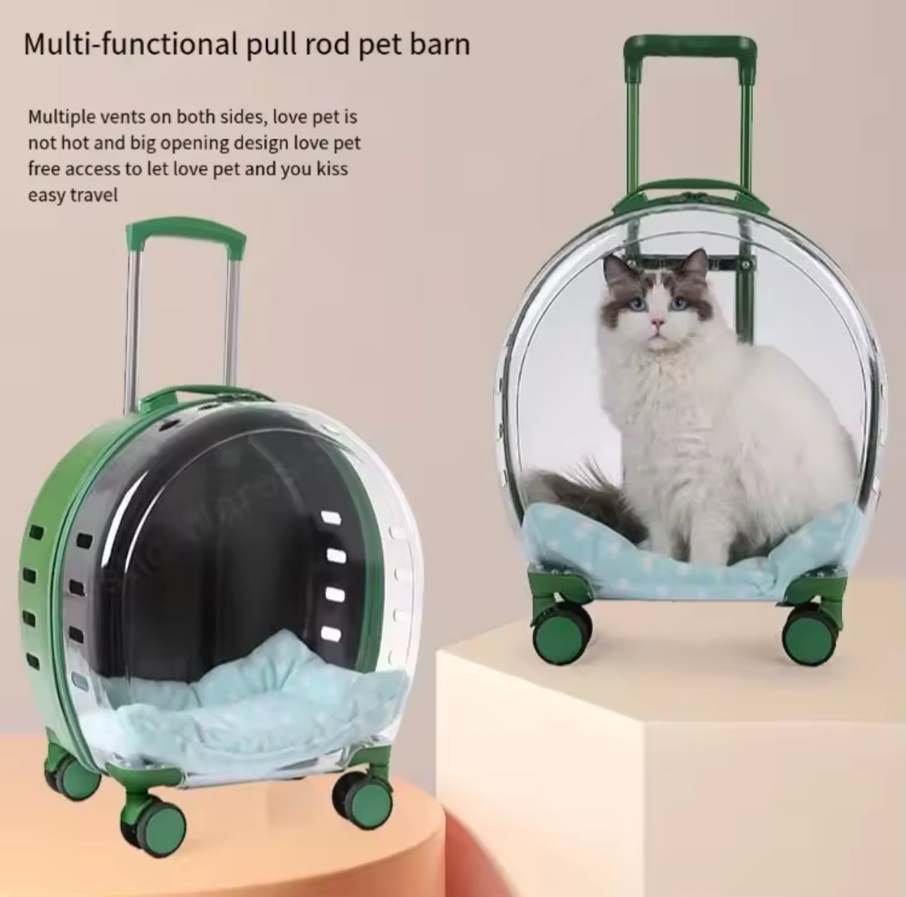 Transparent Dog & Cat Luggage – Travel Carrier with Clear Window for Pets