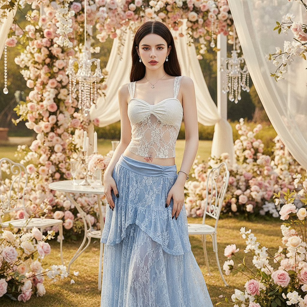 Exclusive Self-Tie Lace Bodycon Vest | Sweetheart Neckline & Sexy Backless Design