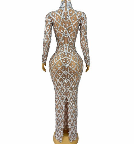 Step Into the Spotlight Like Karlie, Irina & Anok! LIMITED EDITION: Shimmer Like a Star in Our Rhinestone Evening Dress!