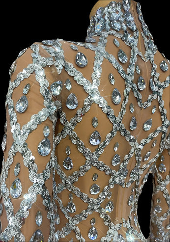 Step Into the Spotlight Like Karlie, Irina & Anok! LIMITED EDITION: Shimmer Like a Star in Our Rhinestone Evening Dress!