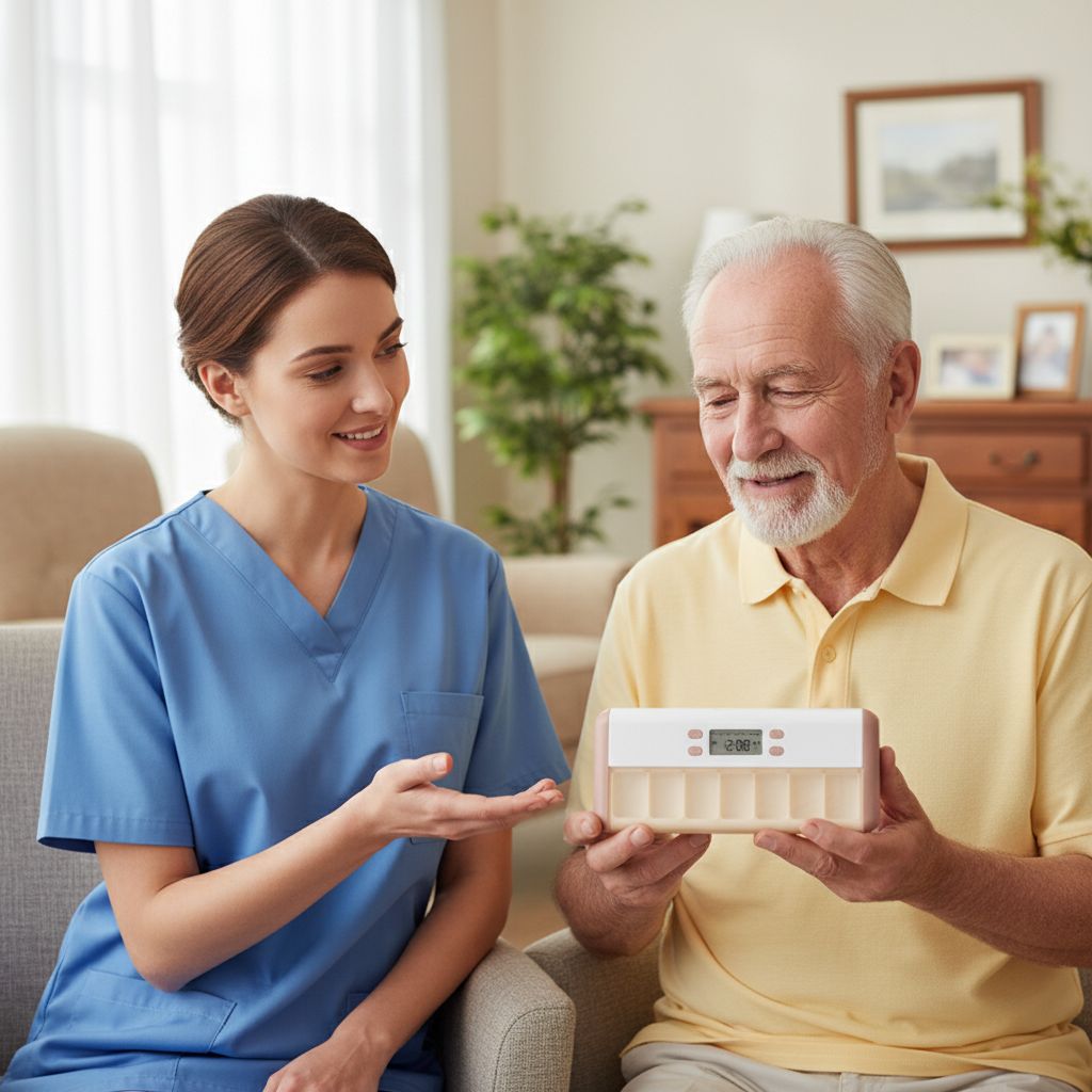 Smart Electronic Medicine Box – Pill Organizer with Timing Alarm, Voice Prompter & Reminder for Seniors and Adults USA/Canada