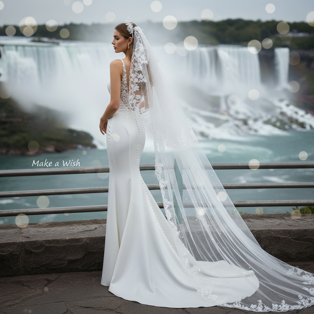 Luxury Ribbon Big Bow White Veil Hair Comb Wedding Bride