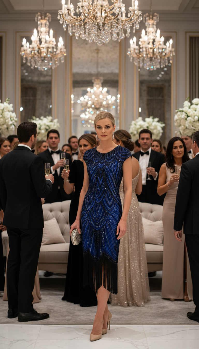 Fringed Braid Sequin Dress | Sparkly Cowgirl Party Dress | Western Glam Evening Gown | Canadian NYE & Wedding Guest Dress | Curve-Hugging Disco Cowgirl