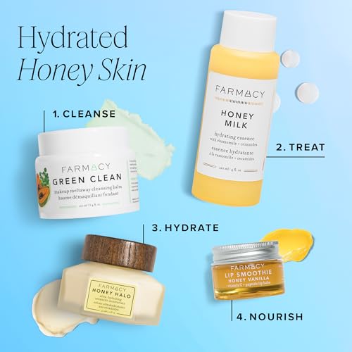 Farmacy Honey Halo Ceramide Face Moisturizer Cream - Hydrating Facial Lotion for Dry Skin