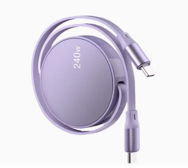 Retractable USB Type-C to Type-C Fast Charging Cable 240W