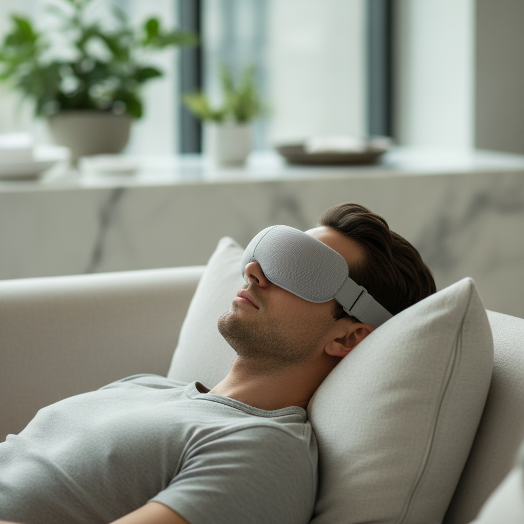 Three-Layer Airbag Smart Electric Eye Massager with Heat & Vibration – Relieve Eye Strain, Dark Circles, Migraines – USB Rechargeable Eye Therapy Device USA & Canada