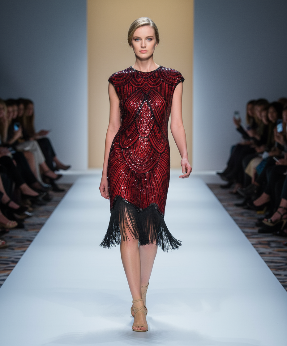 Fringed Braid Sequin Dress | Sparkly Cowgirl Party Dress | Western Glam Evening Gown | Canadian NYE & Wedding Guest Dress | Curve-Hugging Disco Cowgirl