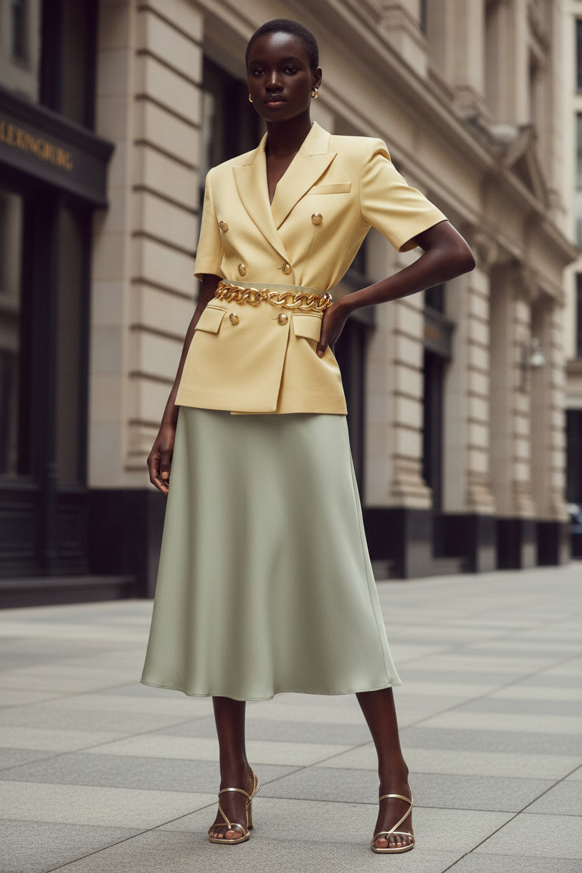 Lady A Solid Color Satin Slim-Fit Spring/Summer Dress – Elegant Minimalist Fashion | USA & Canada