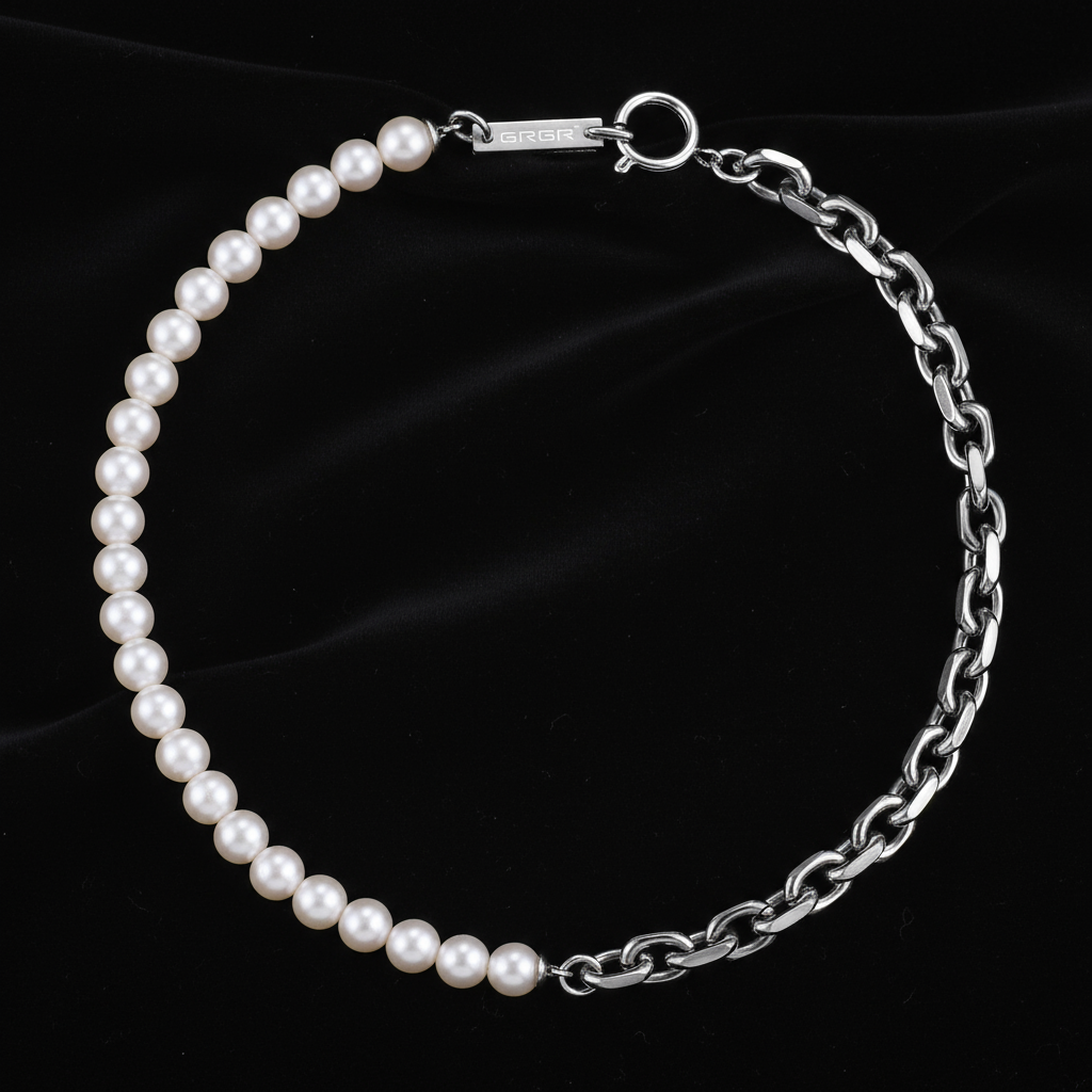 Natural Pearl Necklace With Titanium Steel – Bold Luxury Statement Jewelry For Modern people