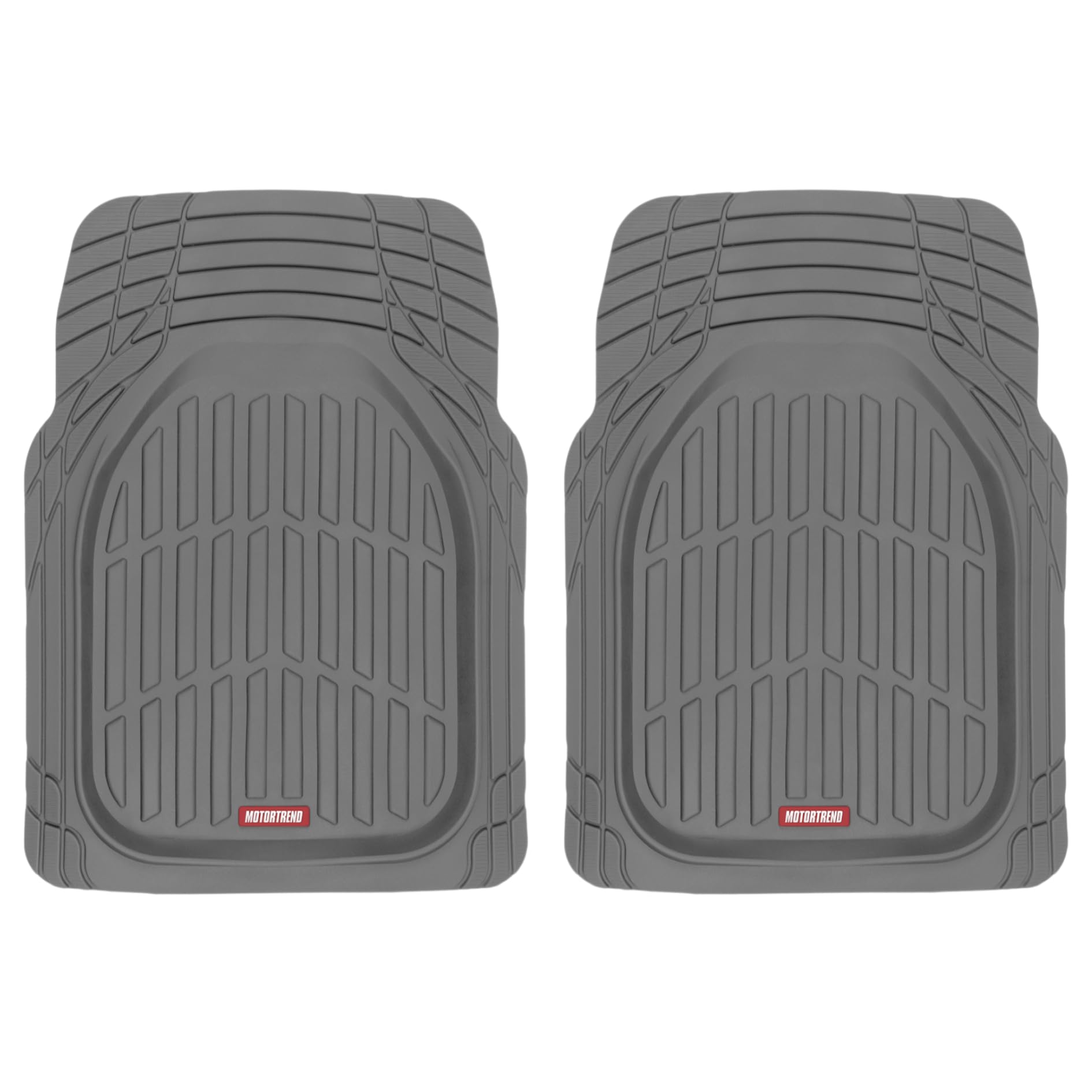 Motor Trend FlexTough Floor Mats for Cars, Deep Dish All-Weather Mats, Waterproof Trim-To Fit Automotive Floor Mats for Cars Trucks SUV, Universal Floor Liner Car Accessories, Black, Full Set