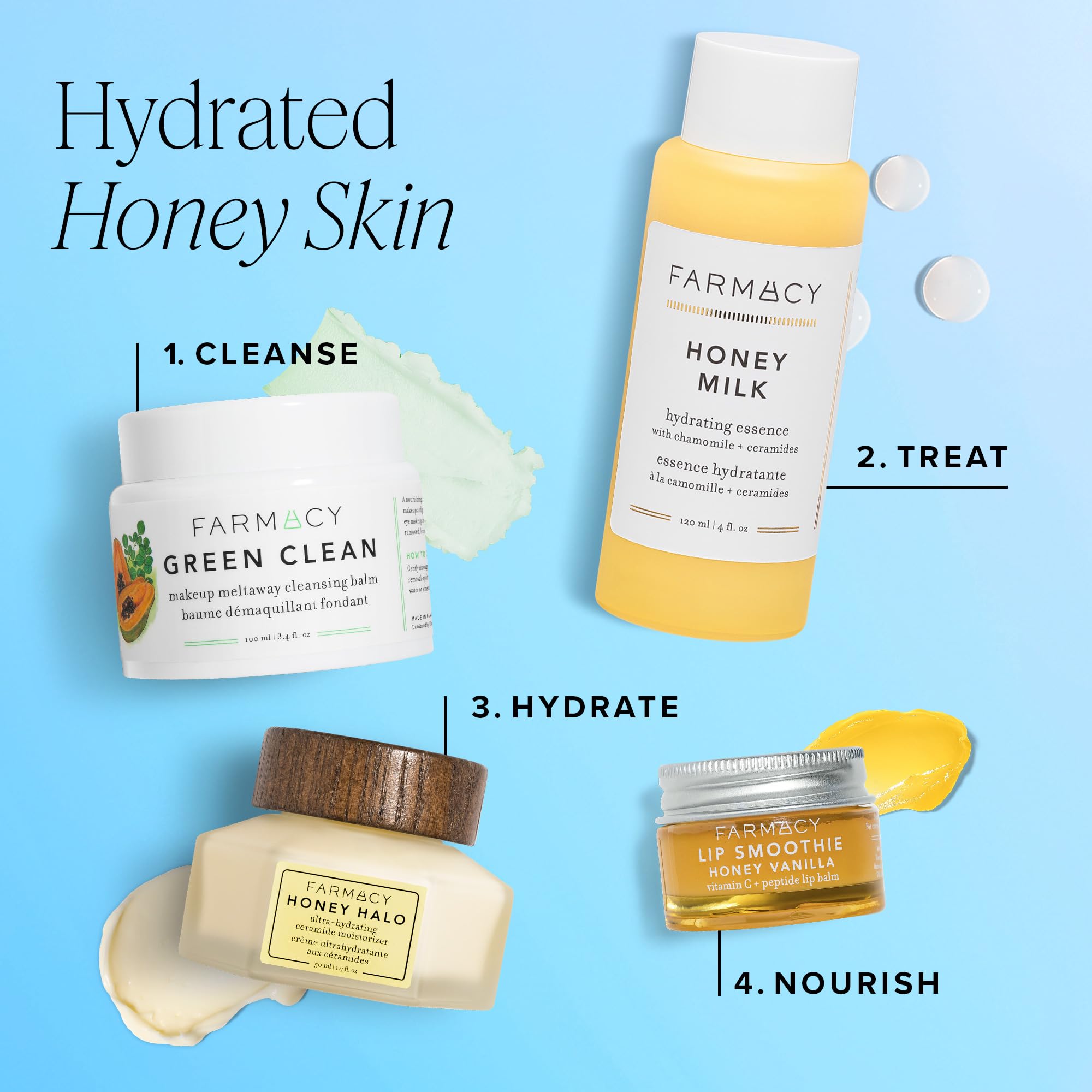 Farmacy Honey Halo Ceramide Face Moisturizer Cream - Hydrating Facial Lotion for Dry Skin