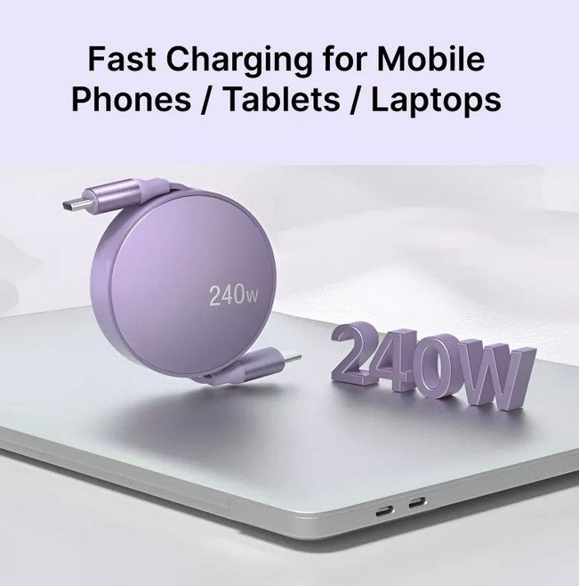 Retractable USB Type-C to Type-C Fast Charging Cable 240W