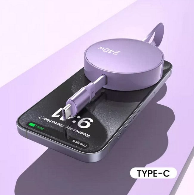 Retractable USB Type-C to Type-C Fast Charging Cable 240W