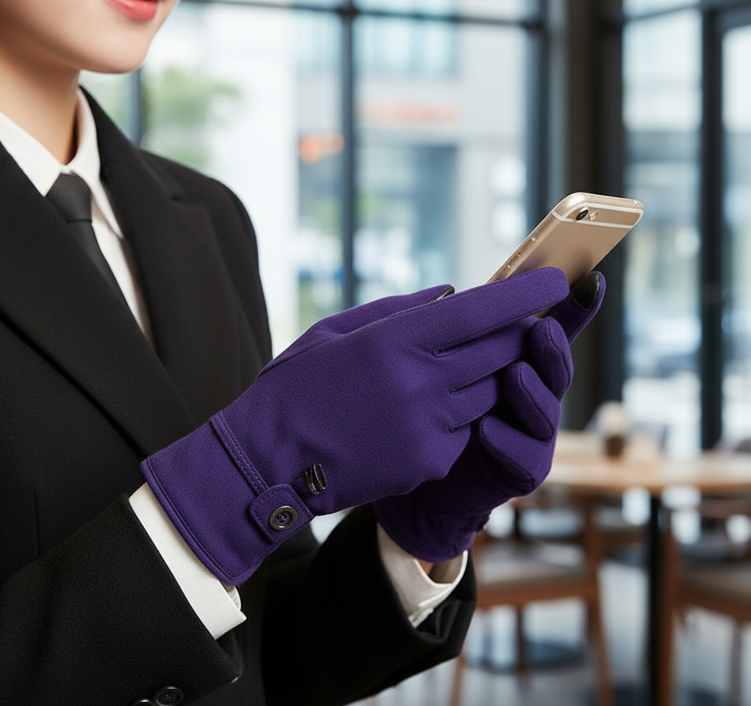 Genuine Leather Gloves – Autumn Winter Warm Thick Non-Slip Touch Screen Fashion Gloves