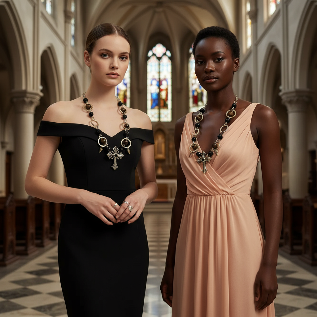 Y2k Hot Girl Dark Cross Necklace for Women – Gothic Punk Aesthetic Statement Jewelry