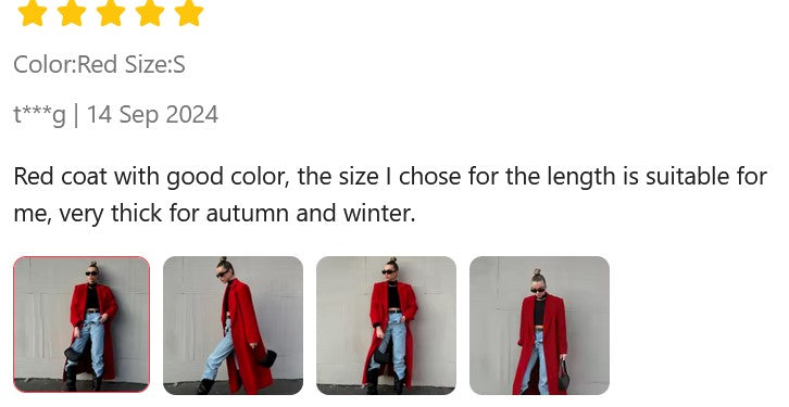 Retro Red Loose Big Lapel Coat