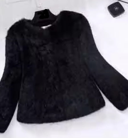 Luxury Style Real Full Pelt 100% Rabbit Fur Coat