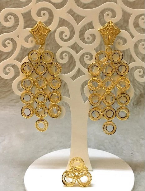 18 K Gold Plated Earring Set, Dubai Gold look