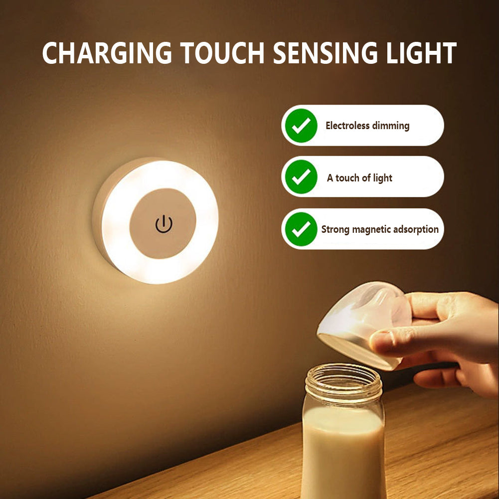 LED Night Light Wireless Rechargeable Touch Light Dimmable Baby Nursery Night Lamp For Closet Cabinet Bathroom Kitchen