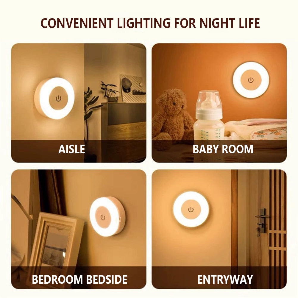 LED Night Light Wireless Rechargeable Touch Light Dimmable Baby Nursery Night Lamp For Closet Cabinet Bathroom Kitchen