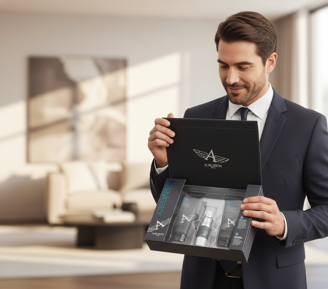 Premium Navigator by AUBUSSON 3-Piece Grooming Advanced Skin Care Kit For Men