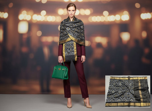 Exclusive Luxury 100% Pure Silk Tweed Shawl – Handcrafted Elegance for Millionaires | ilovehighfashion.com