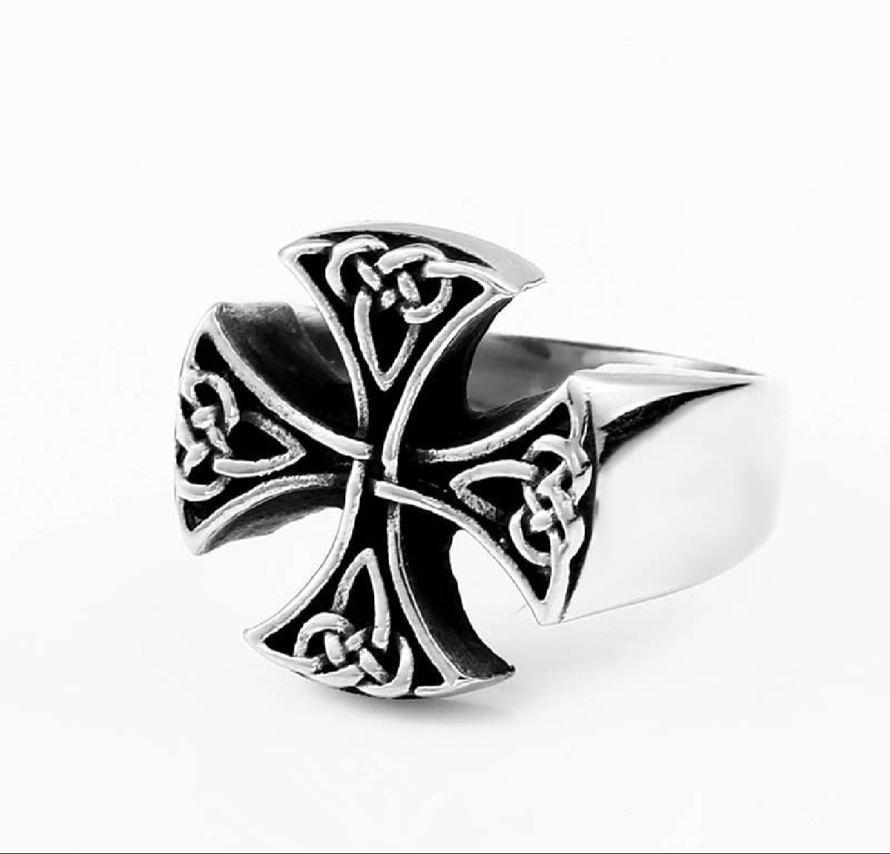 Vintage Cross Titanium Steel Ring – Minimalist Christian Jewelry for Men & Women USA & Canada