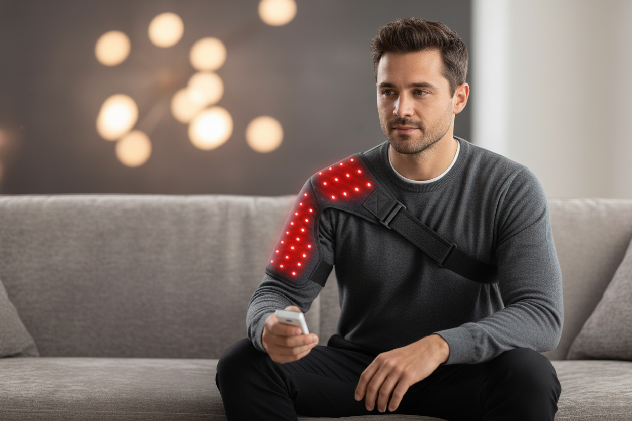 Electric Heating & Red Light Therapy Shoulder Massager - Pain Relief & Muscle Recovery
