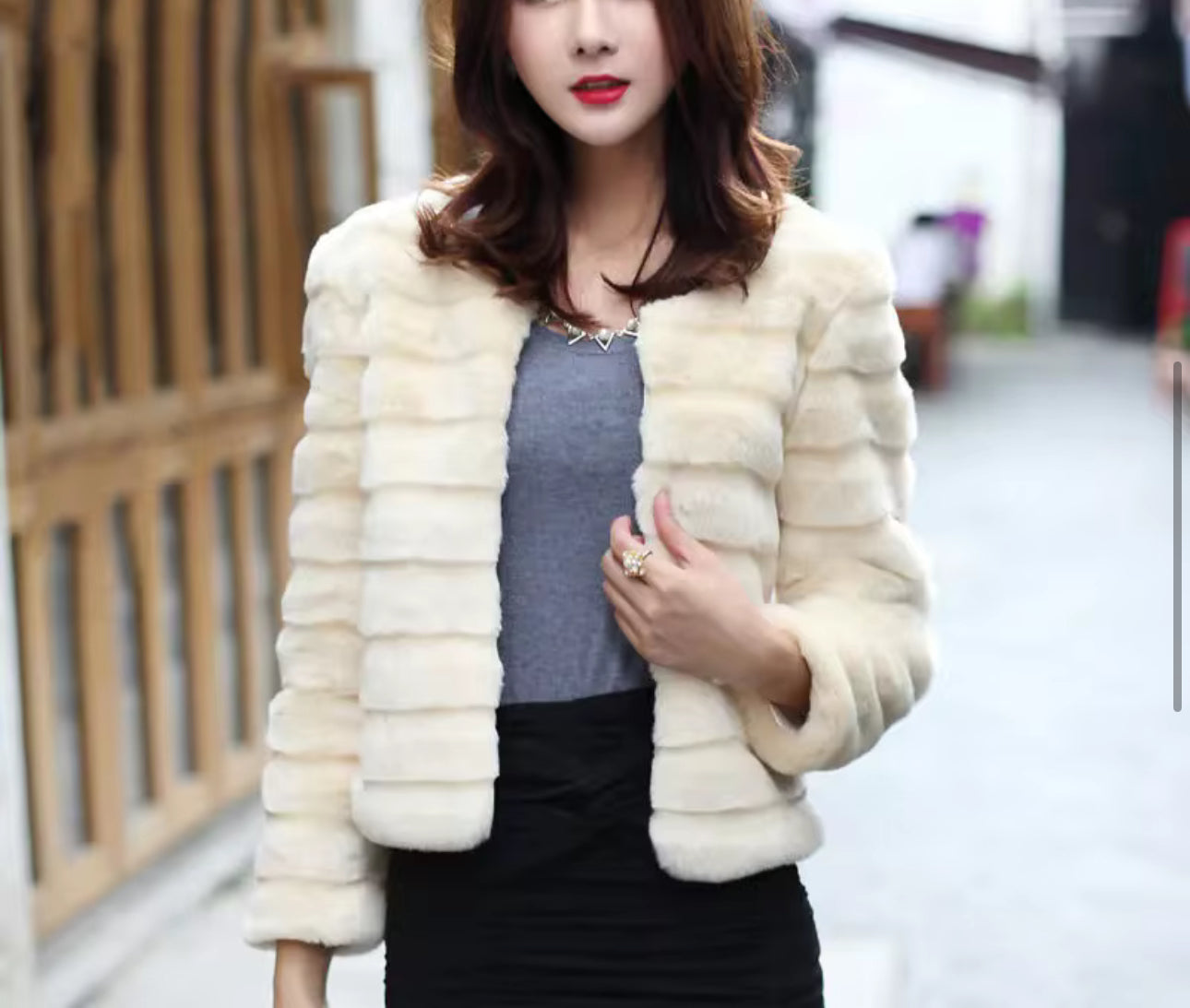 Faux Rabbit Fur Short Fur All-Matching Top – Luxury Runway Style | Women’s Designer Winter Fashion USA & Canada