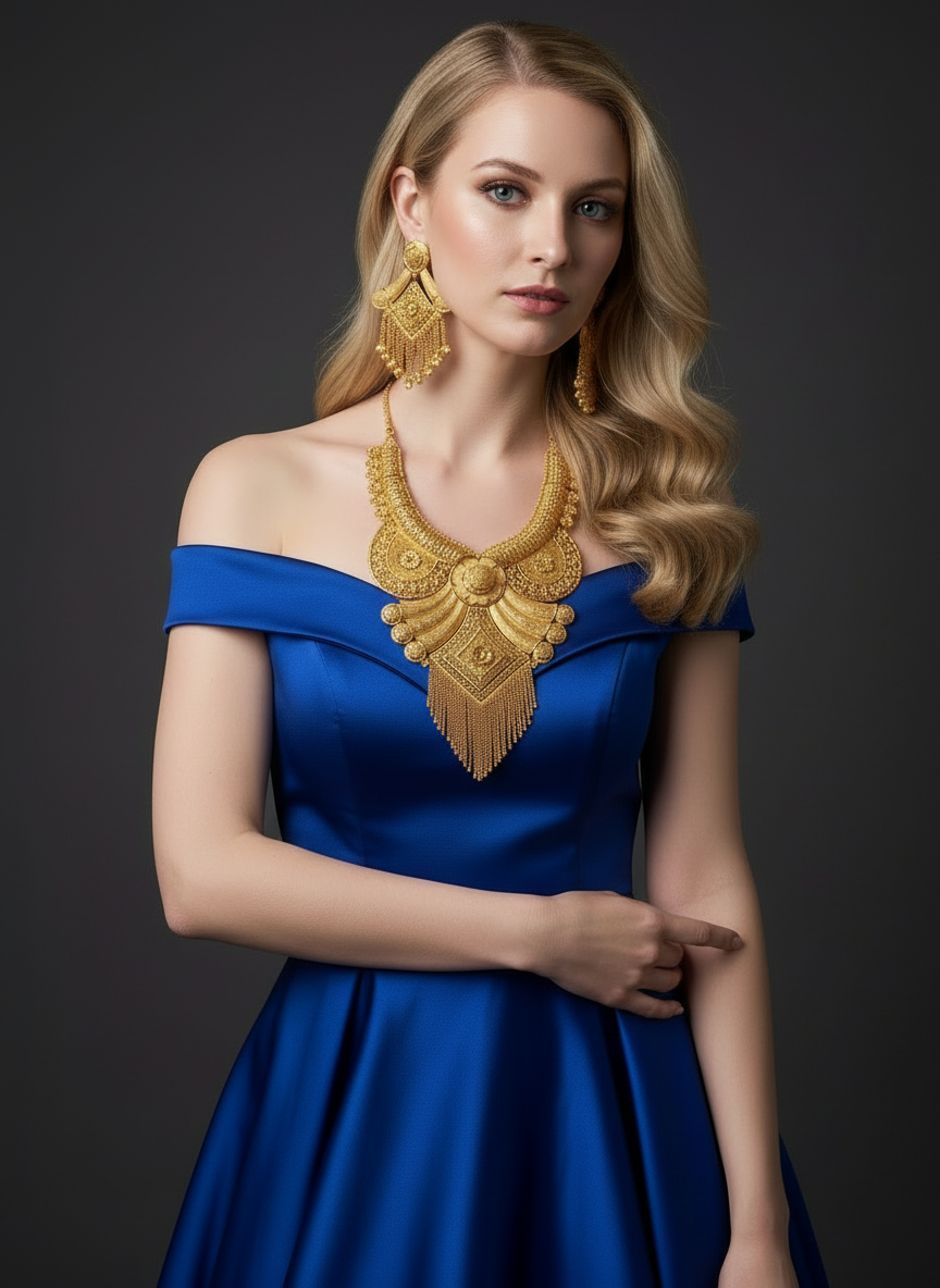 Premium Quality Exclusive Dubai Gold Fashion Jewelry Set