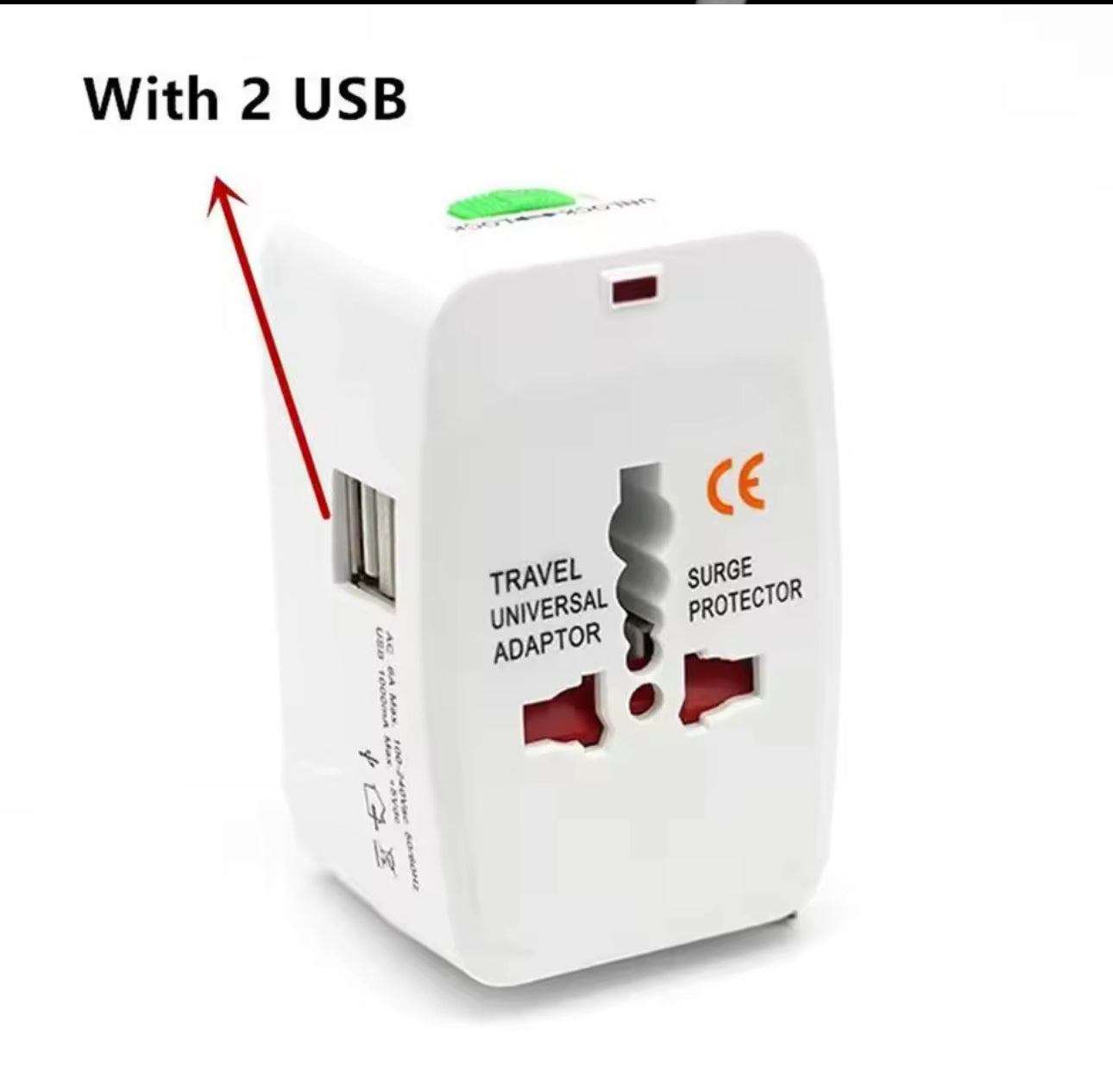 All in One Universal International Plug Adapter 2 USB Port World Travel AC Power Charger Adapter AU US UK EU Converter