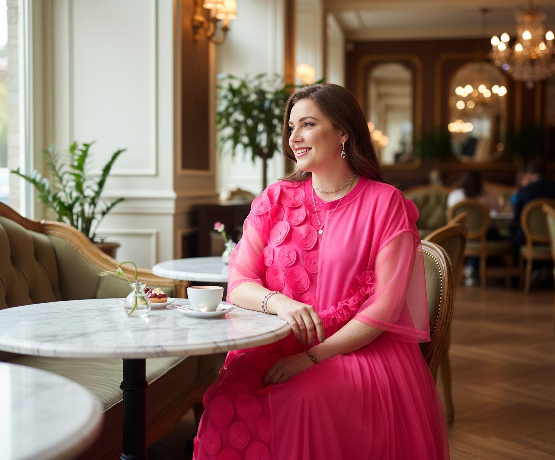 New Trendy 3D Women's Loose Plus Size Floral Polka Dot Dress