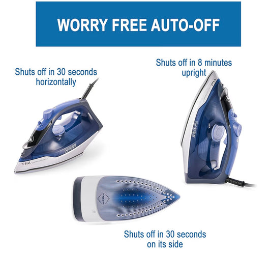 T-fal Express Steam Garment Iron, Blue, Fast results, Powerful Steam Boost, 5 settings, Safety Auto-off