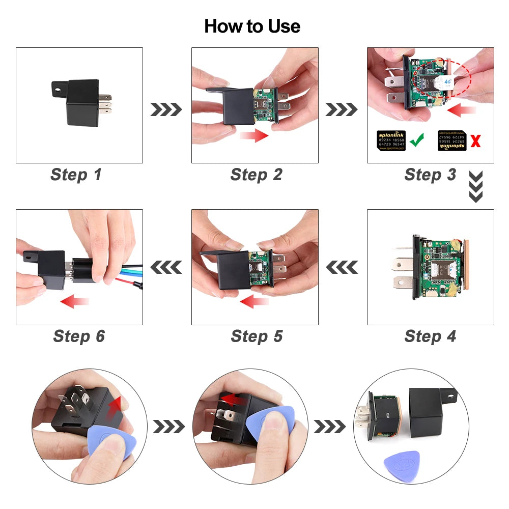 MiCODUS Relay GPS Tracker Car MV730 9-90V Cut Fuel ACC Detect 2G 4G Mini Motorcycle GPS Realtime Track Vibrate Alert FREE APP