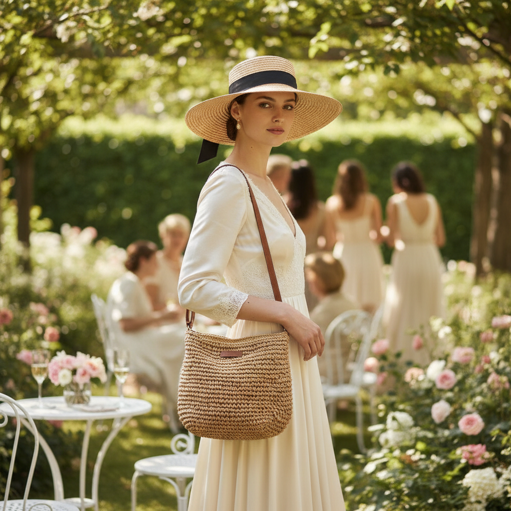 Trendy Runway Style Women's Crossbody Straw Bag Simple Shoulder