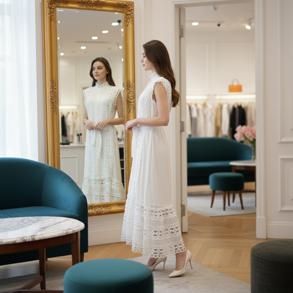 French Embroidery Stitch Dress – Elegant & Unique Style