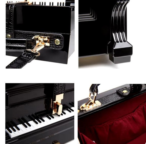 Evening Bags Vintage Piano Acrylic Box Shaped Handbag Women Summer Shoulder