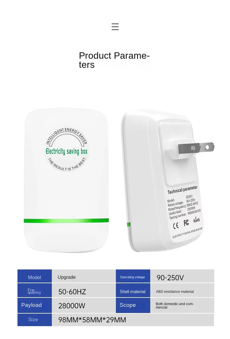 Green Energy-saving Electrical Socket Adapter Compatible with USA, Canada and Europe