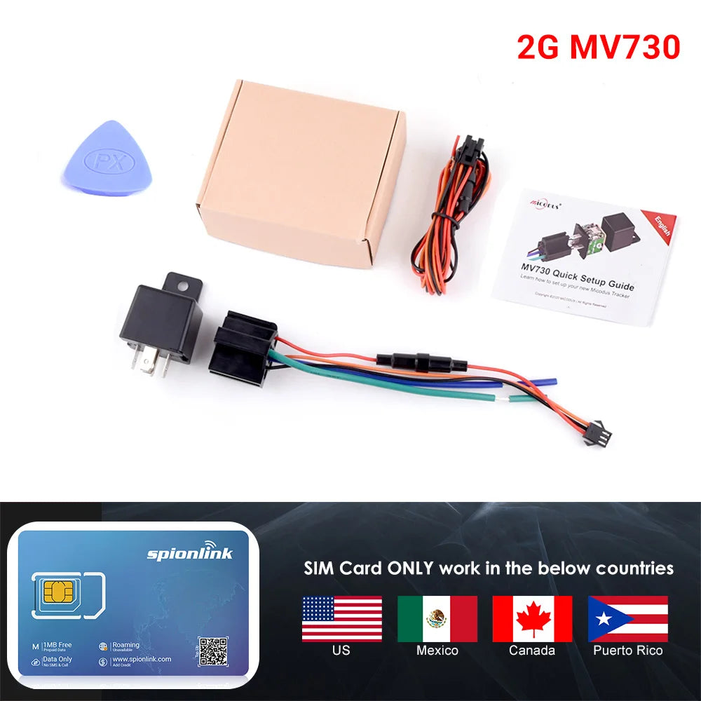 MiCODUS Relay GPS Tracker Car MV730 9-90V Cut Fuel ACC Detect 2G 4G Mini Motorcycle GPS Realtime Track Vibrate Alert FREE APP