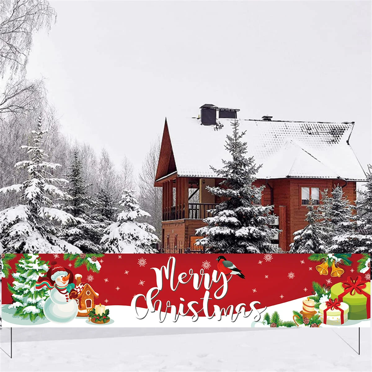 Christmas Outdoor Banner Backdrop Christmas Decoration For Home 2022 Xmas Ornaments Gifts Navidad Noel Natal Happy New Year 2023