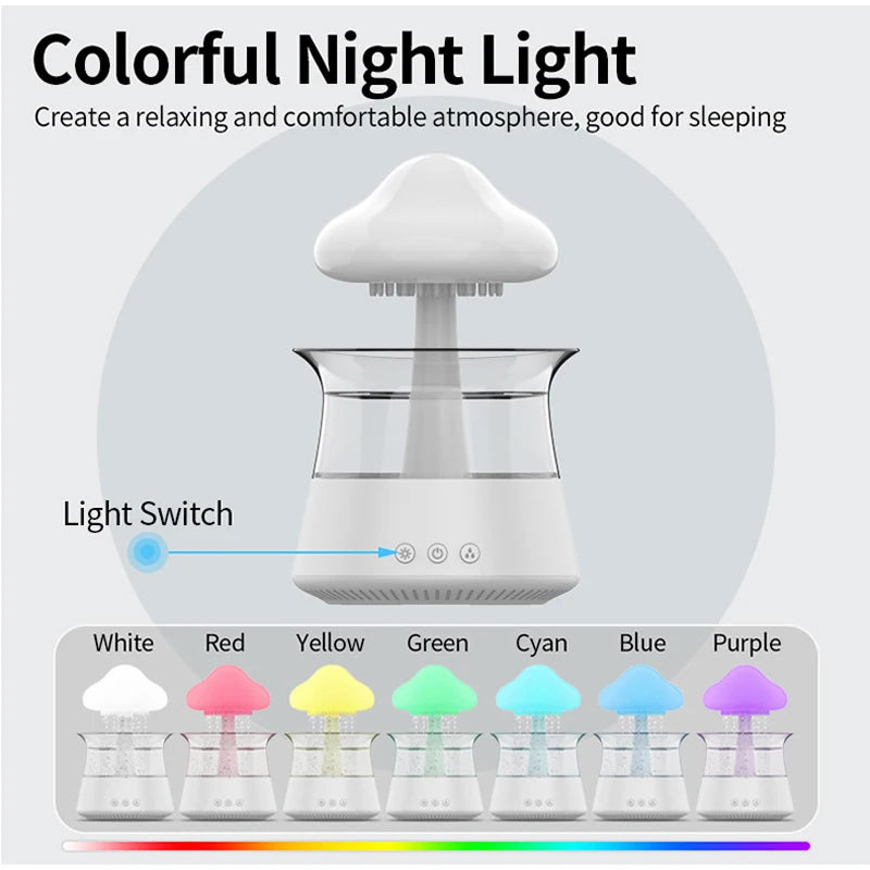 Air Humidifier Creative Aroma Diffuser Raindrop Cloud Shape Color Light Aroma Diffuser Home Sleep Gift Air Fresh Humidifier