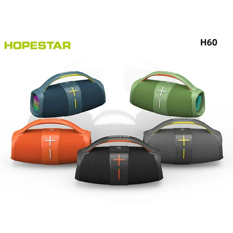 H60 Bluetooth Speaker Outdoor Waterproof Subwoofer TWS Portable Stereo Boombox Powerful Column Audio Center TF