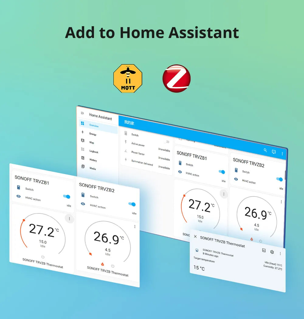 Zigbee TRVZB Thermostatic Radiator Valve Smart Home eWeLink App Remote Control Works with SONOFF ZB Bridge-P/ ZBDongle-P