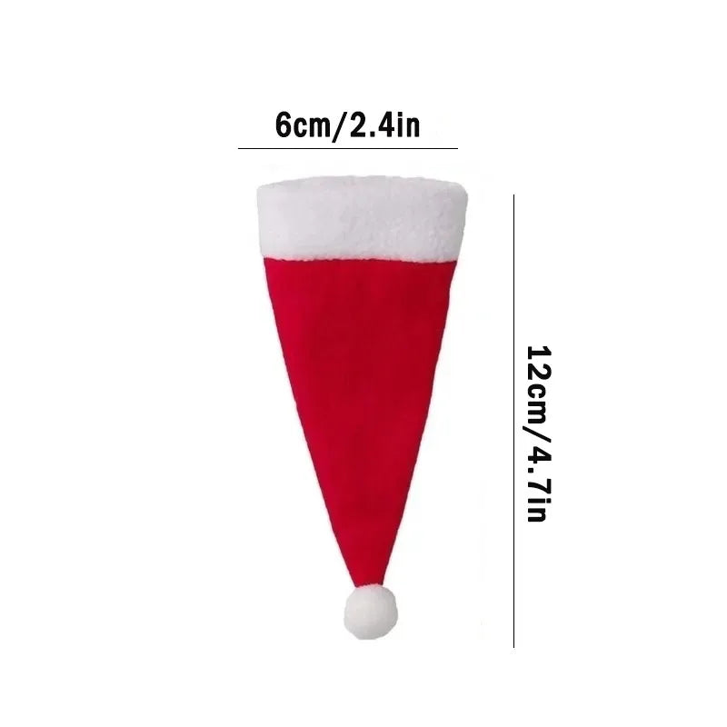 Merry Christmas; Christmas Tableware Bag Holder Christmas Hat Fork Knife Cutlery Bag Christmas Decorations for Home