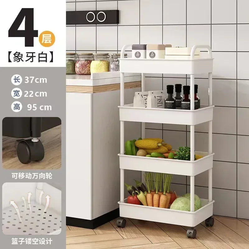 Multi-Layer Trolley Rack Kitchen Floor Bedroom Baby Snacks Mobile Bathroom Bathroom Storage Storage Rack